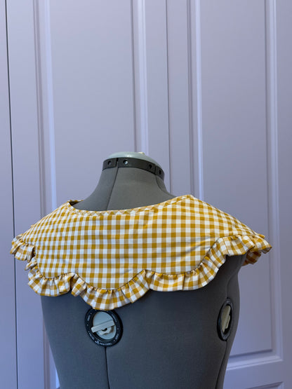 Flower collar - Yellow Check Cotton x Poly