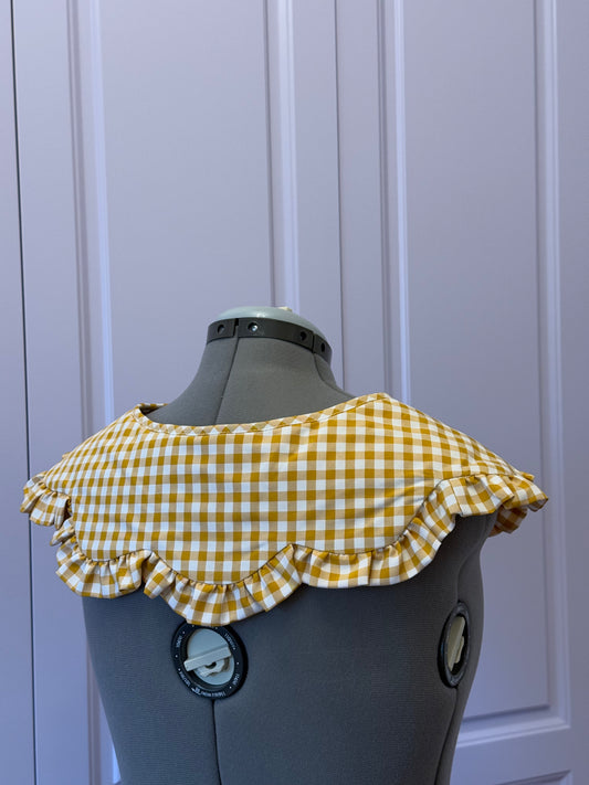 Flower collar - Yellow Check Cotton x Poly