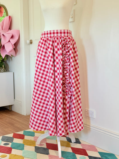 Daisy skirt - Red Gingham Cotton x Poly