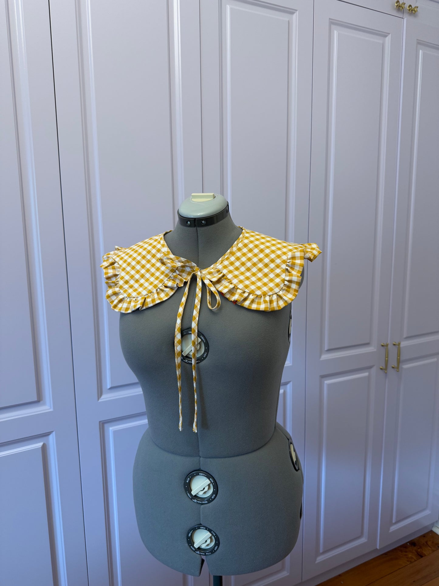 Flower collar - Yellow Check Cotton x Poly