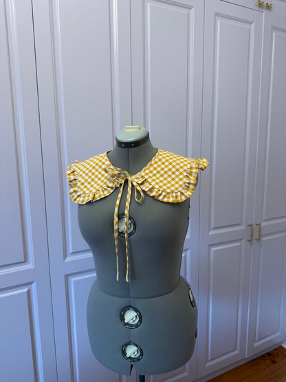 Flower collar - Yellow Check Cotton x Poly