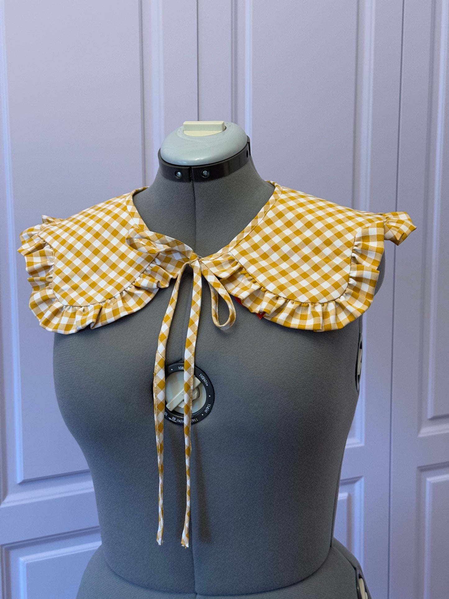 Flower collar - Yellow Check Cotton x Poly