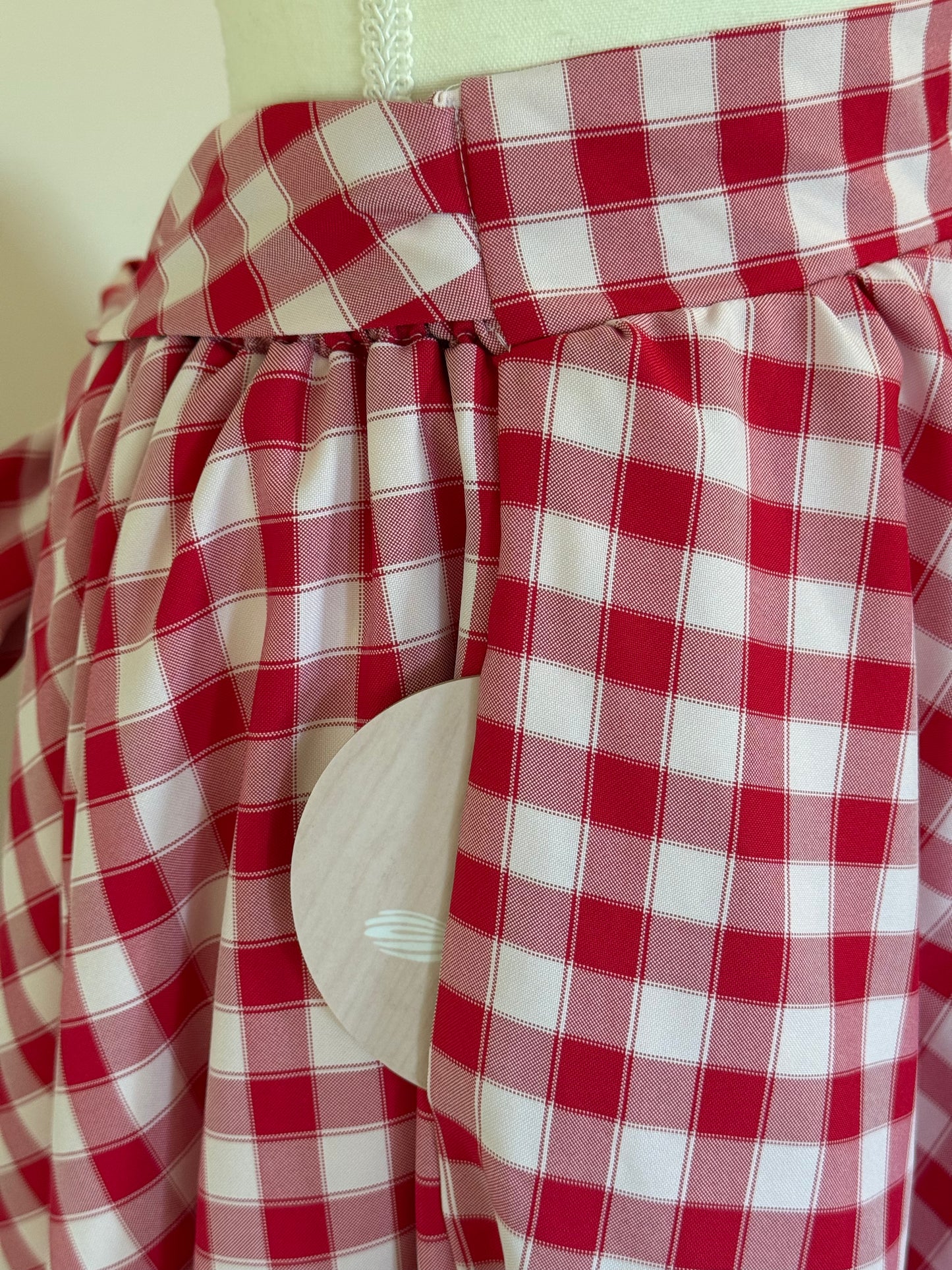Daisy skirt - Red Gingham Cotton x Poly