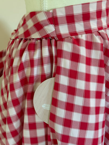 Daisy skirt - Red Gingham Cotton x Poly