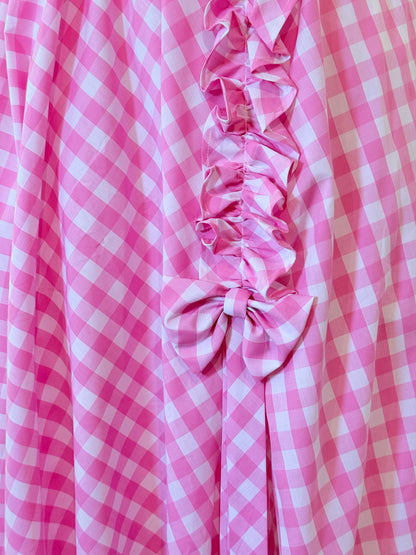 Daisy skirt - Pink Gingham Cotton x Poly
