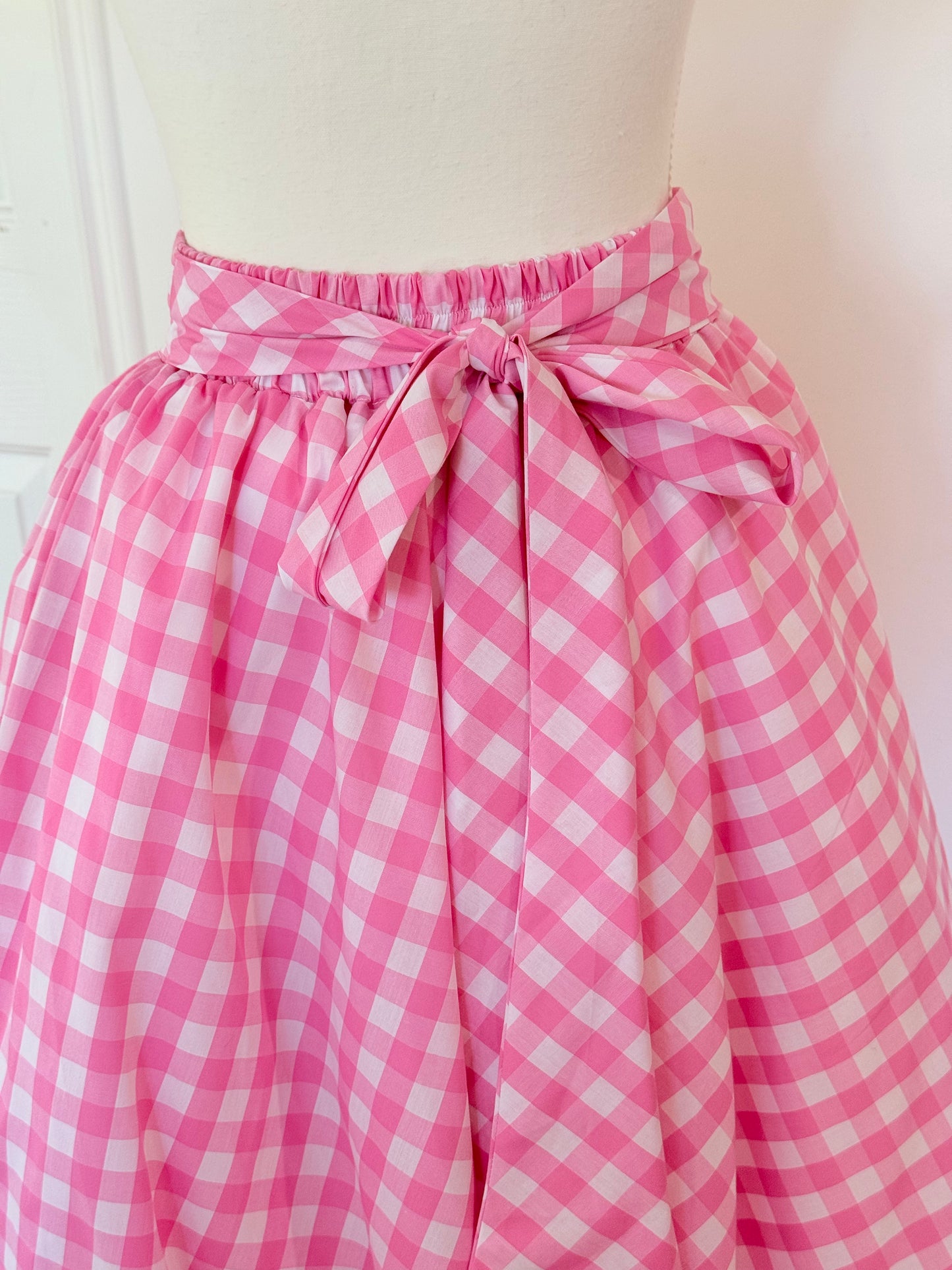 Daisy skirt - Pink Gingham Cotton x Poly