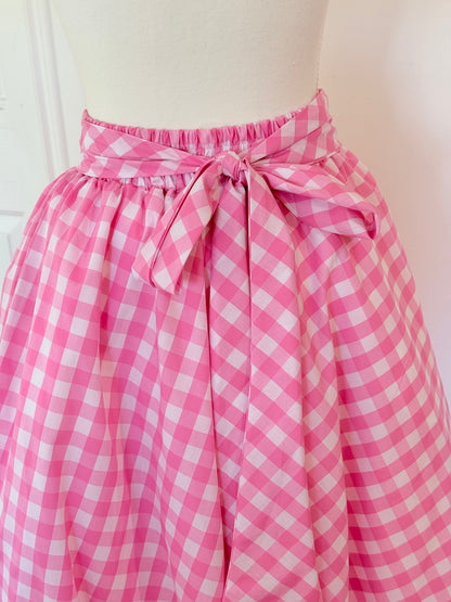 Daisy skirt - Pink Gingham Cotton x Poly