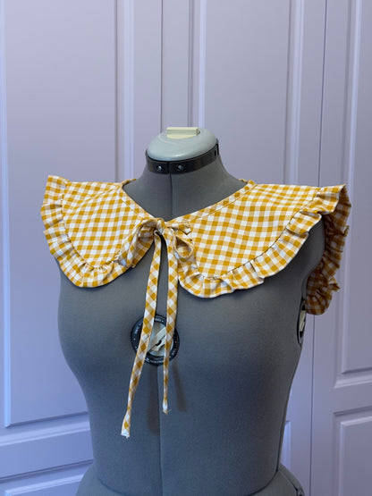 Sailor collar - Yellow Check Cotton x Poly