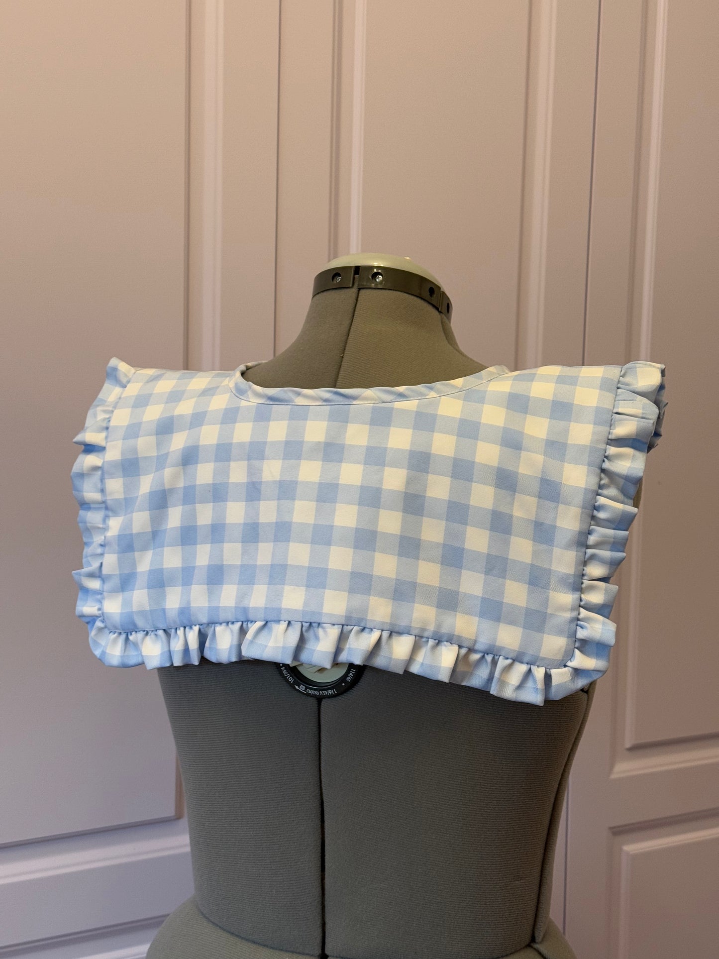 Sailor collar - Baby Blue Check Cotton x Poly