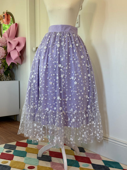Ruffle skirt - Lavender Floral Tulle