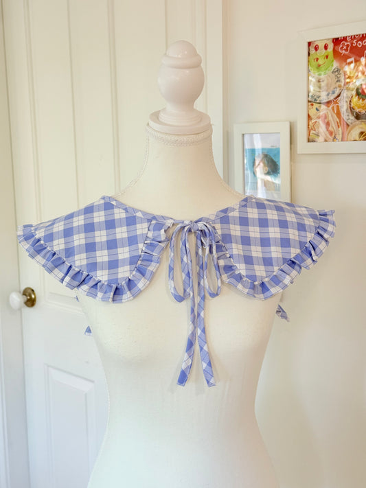 Sailor collar - Blue Grid Cotton x Poly