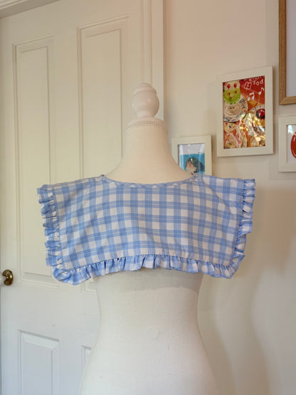 Sailor collar - Baby Blue Grid Cotton x Poly