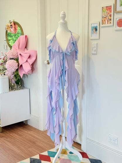 Duotone Jellyfish Overdress - Blue x Lavender Tulle Mesh