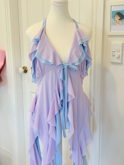 Duotone Jellyfish Overdress - Blue x Lavender Tulle Mesh