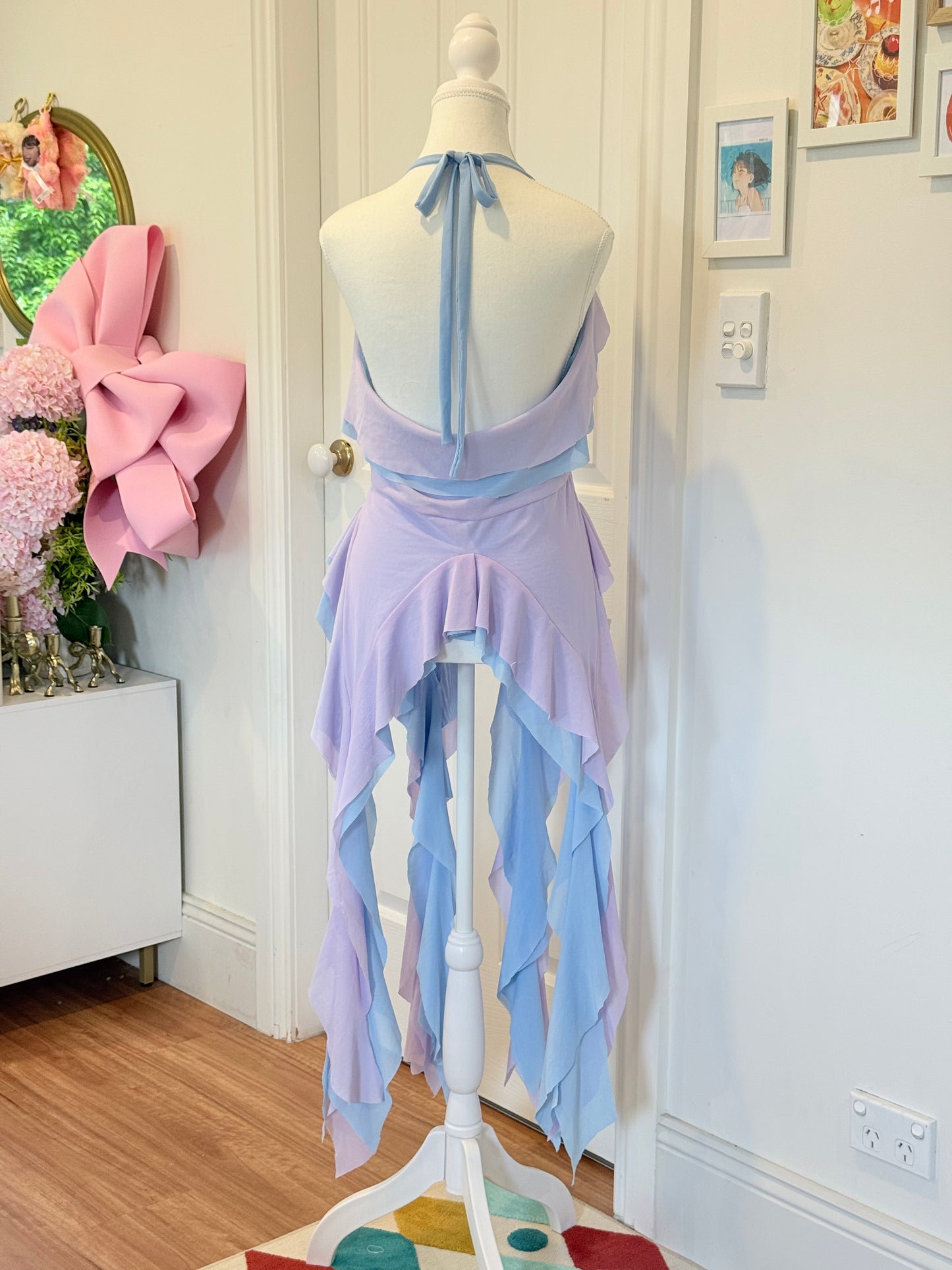 Duotone Jellyfish Overdress - Blue x Lavender Tulle Mesh