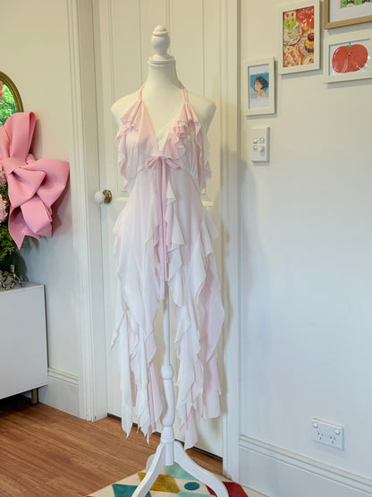 Duotone Jellyfish Overdress - Baby Pink x White Tulle Mesh