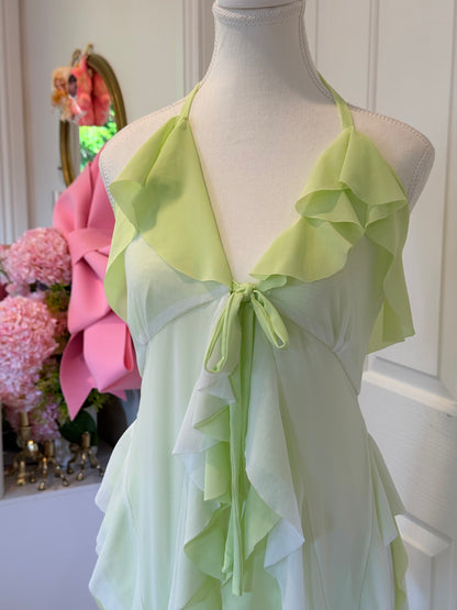 Duotone Jellyfish Overdress - Green x White Tulle Mesh