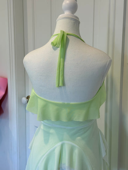 Duotone Jellyfish Overdress - Green x White Tulle Mesh