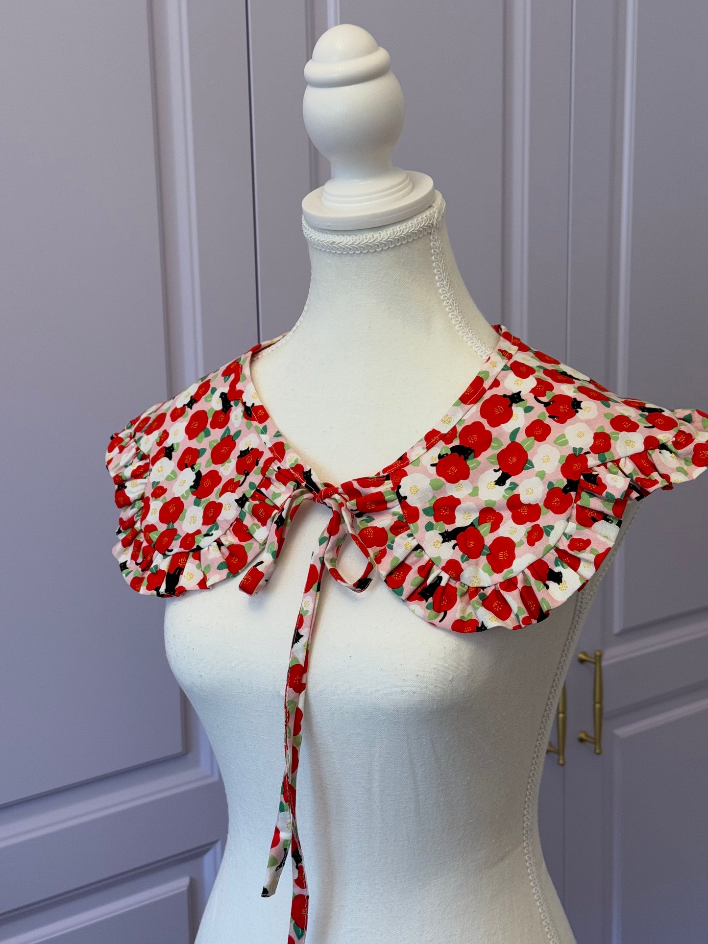 Flower collar - Camellia Cat Japanese Cotton