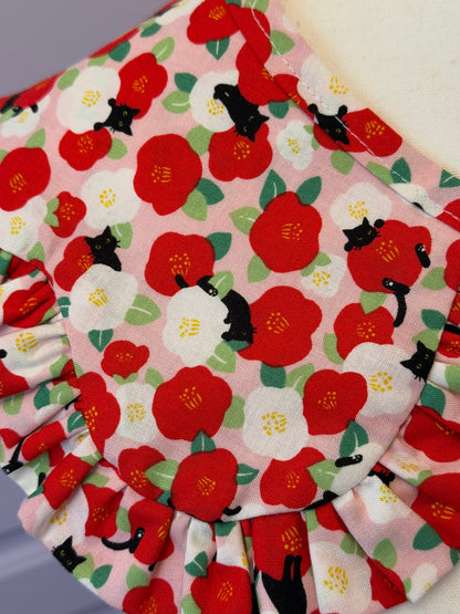 Flower collar - Camellia Cat Japanese Cotton