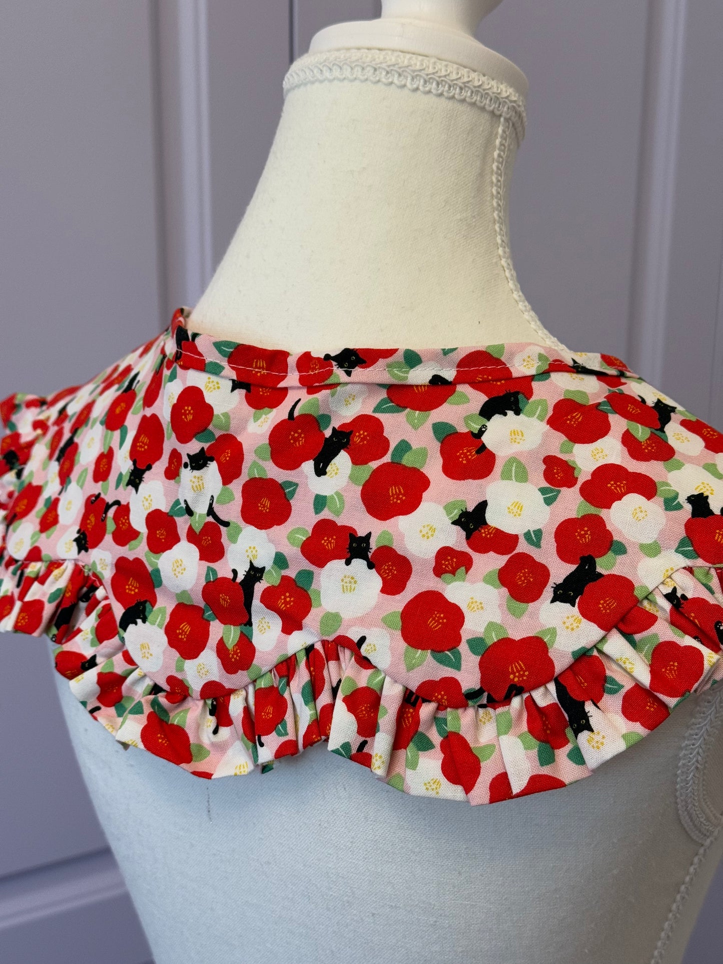 Flower collar - Camellia Cat Japanese Cotton