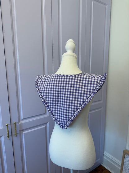 Triangle collar - Purple Check Cotton x Poly