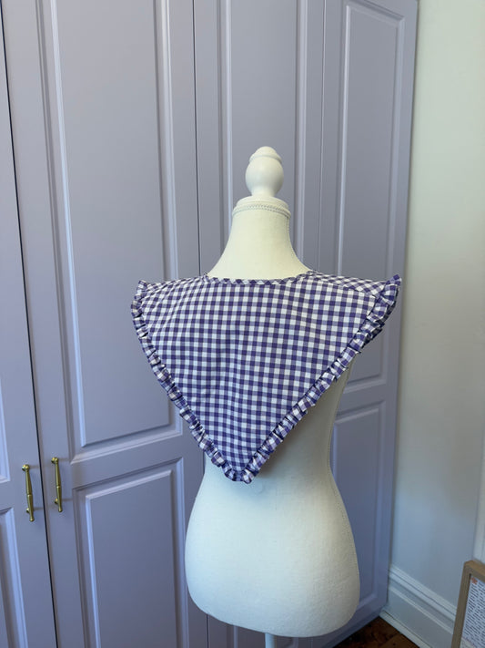 Triangle collar - Purple Check Cotton x Poly