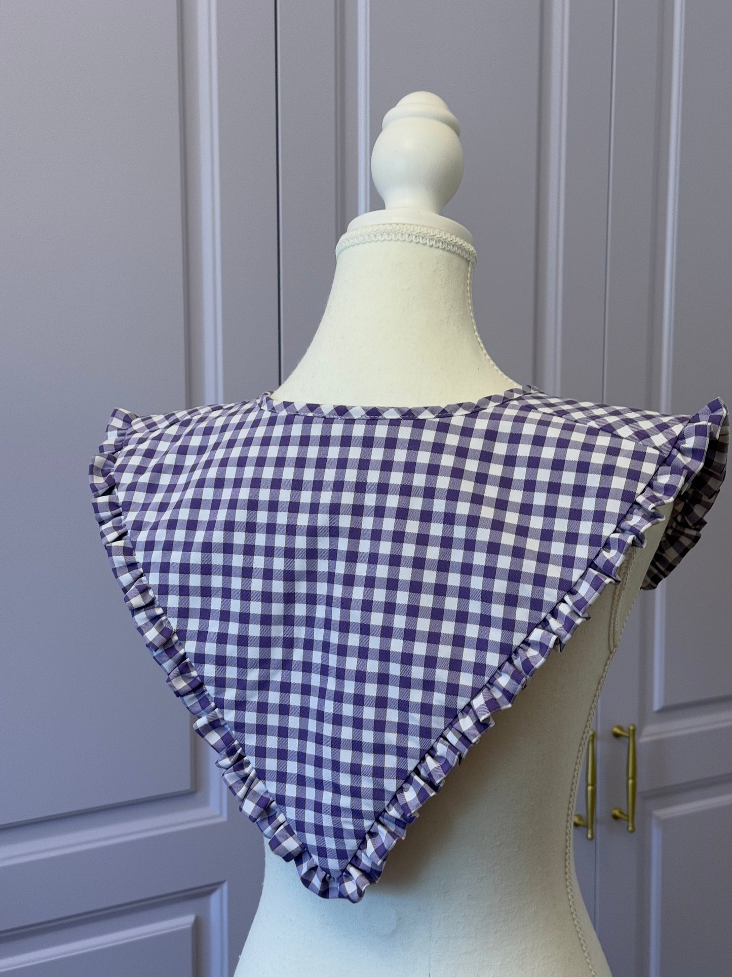 Triangle collar - Purple Check Cotton x Poly