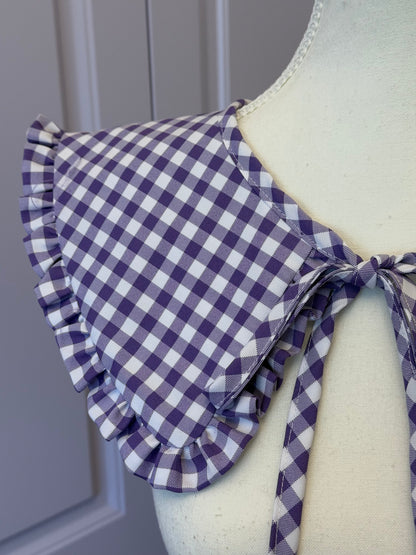 Triangle collar - Purple Check Cotton x Poly