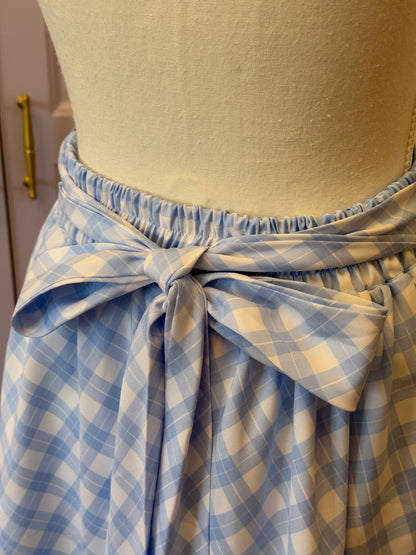 Daisy skirt - Baby Blue Check Cotton x Poly