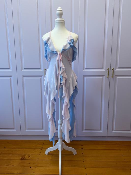 Duotone Jellyfish Overdress - Baby Pink x Baby Blue Tulle Mesh