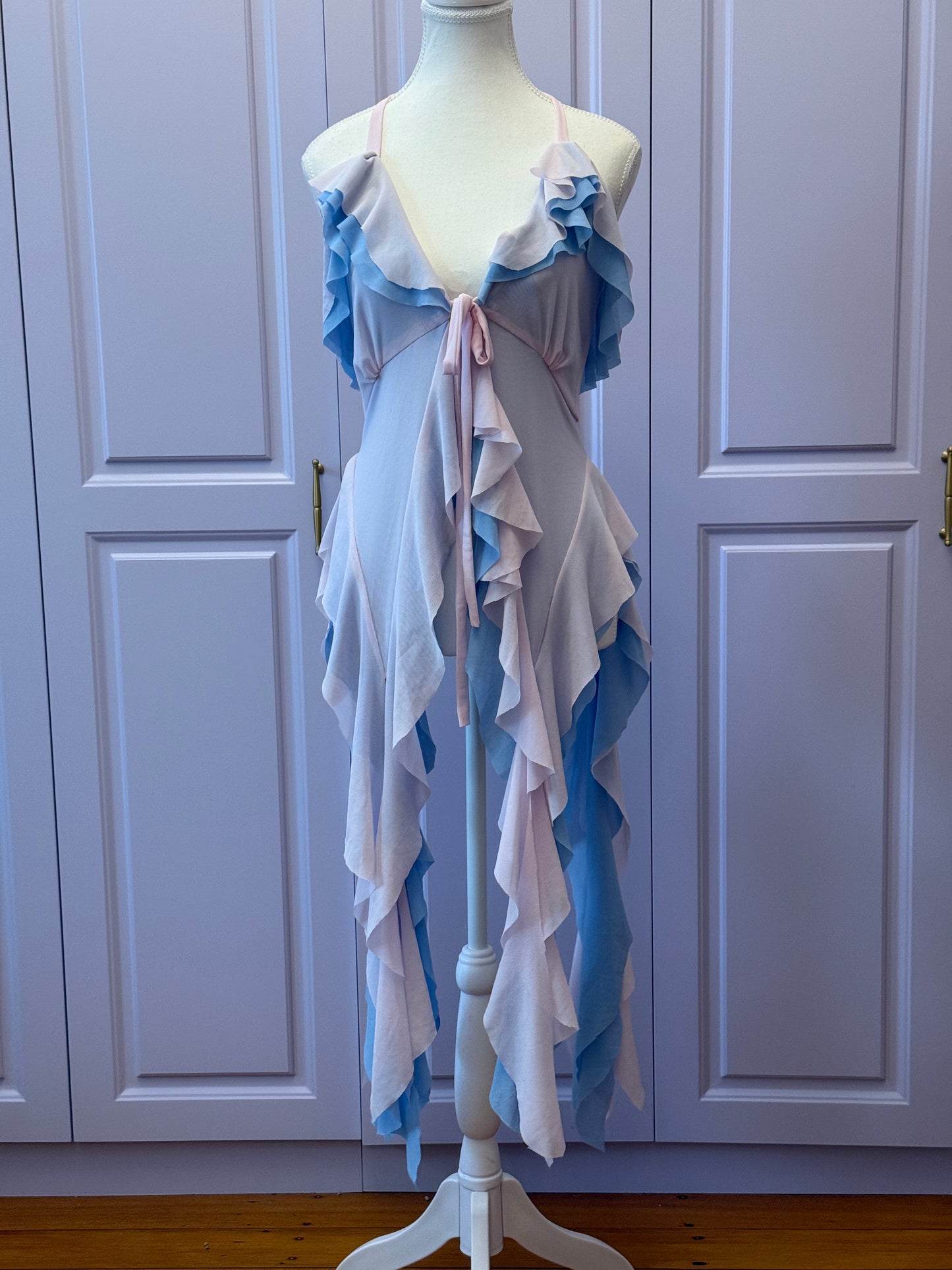 Duotone Jellyfish Overdress - Baby Pink x Baby Blue Tulle Mesh