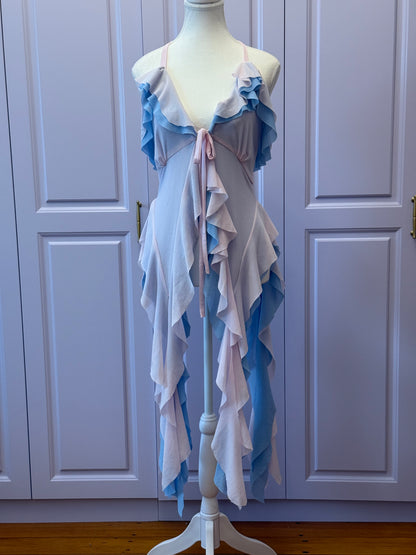 Duotone Jellyfish Overdress - Baby Pink x Baby Blue Tulle Mesh