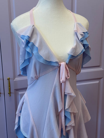 Duotone Jellyfish Overdress - Baby Pink x Baby Blue Tulle Mesh