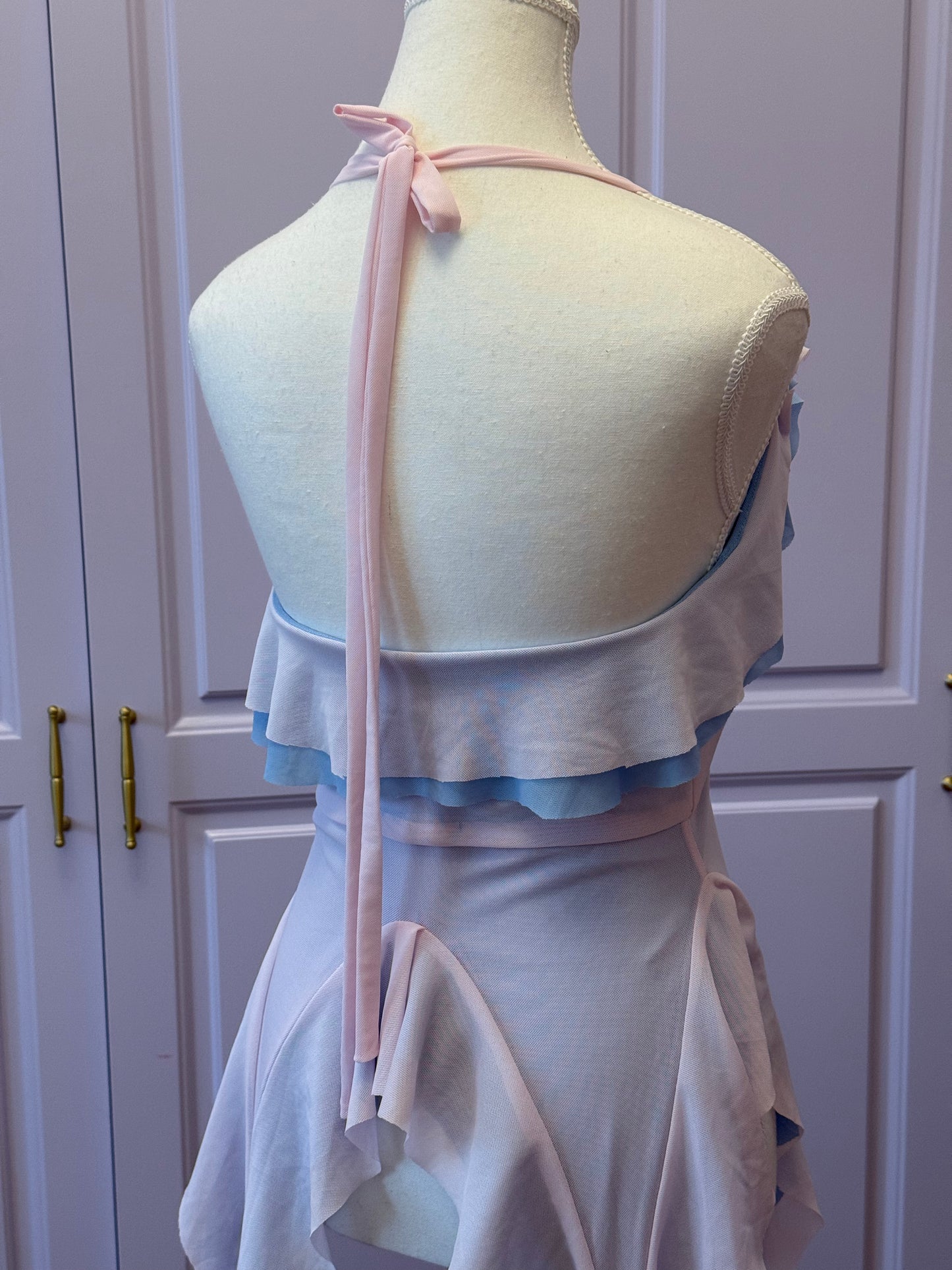 Duotone Jellyfish Overdress - Baby Pink x Baby Blue Tulle Mesh