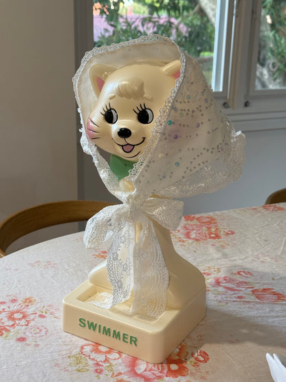 Babushka Scarf - White Sequin Floral