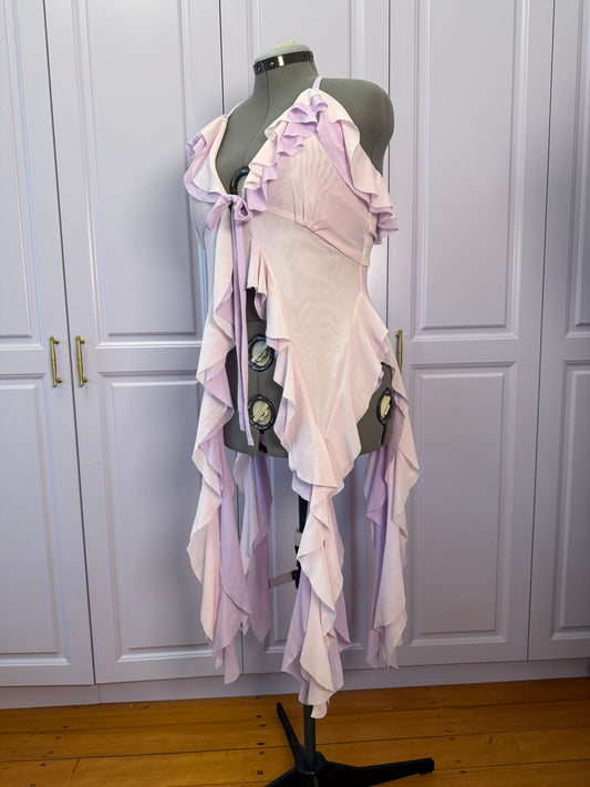 Duotone Jellyfish Overdress - Baby Pink x Lavender Tulle Mesh