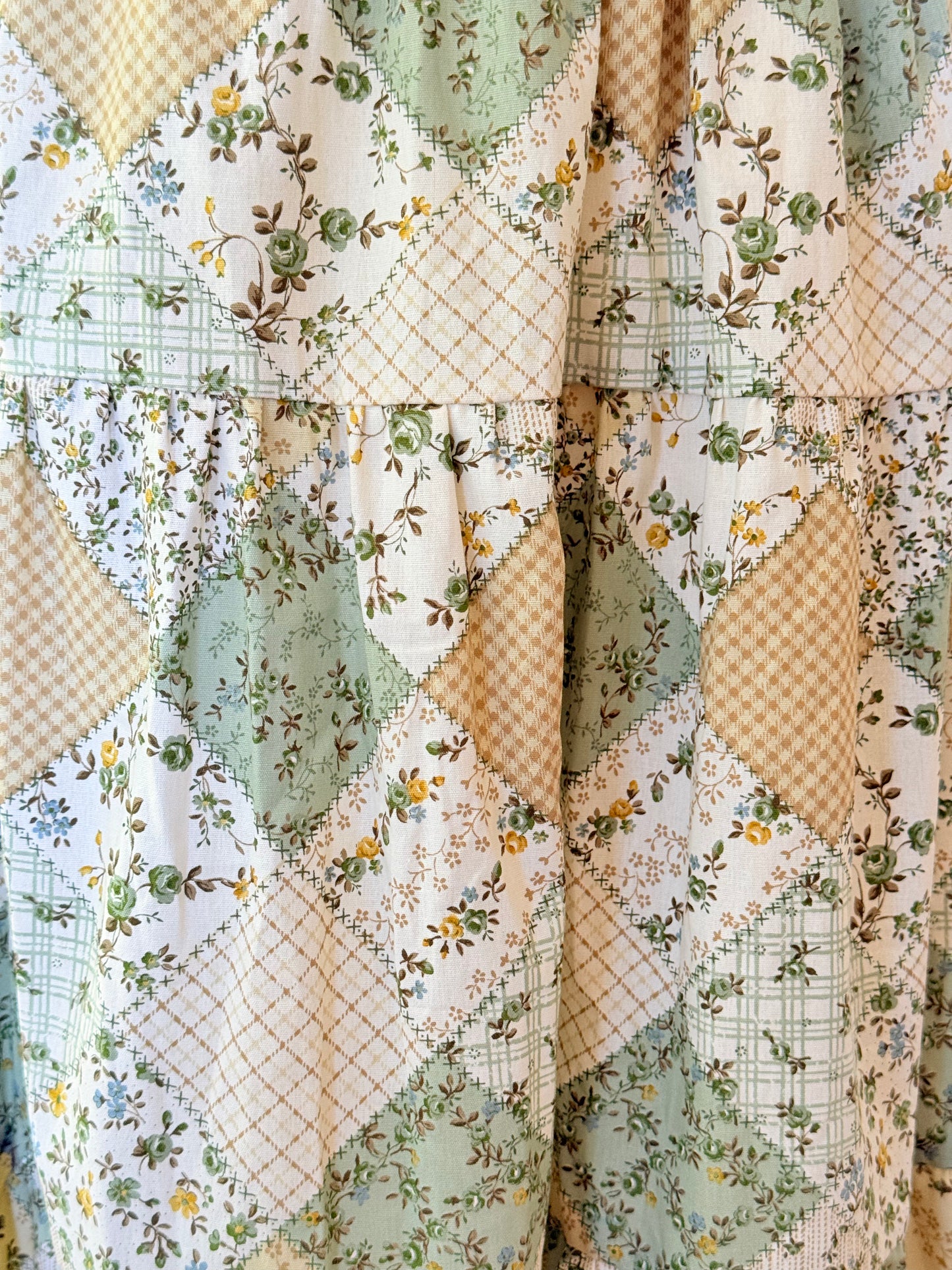Cake skirt - Green Patchwork Japanese Cotton