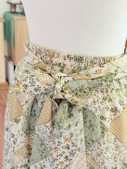 Cake skirt - Green Patchwork Japanese Cotton