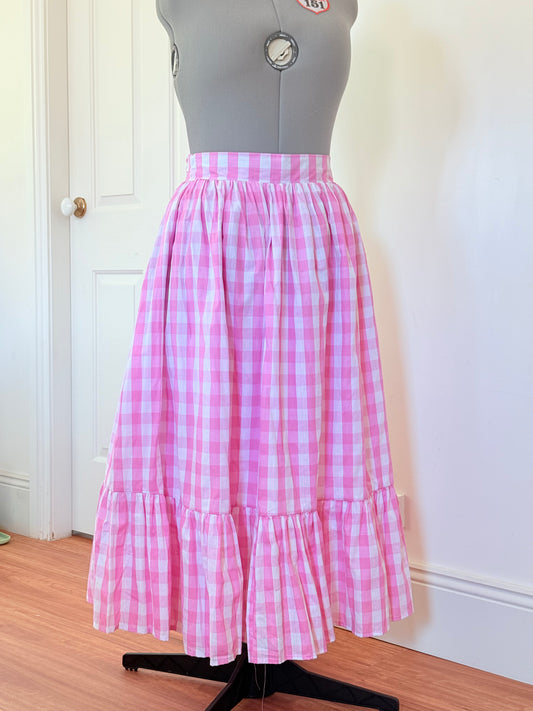 Ruffle skirt - Pink Gingham Cotton