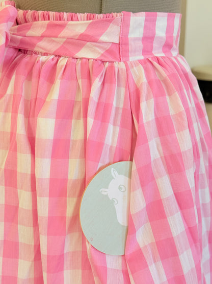 Ruffle skirt - Pink Gingham Cotton