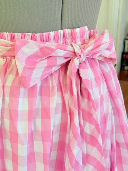 Ruffle skirt - Pink Gingham Cotton