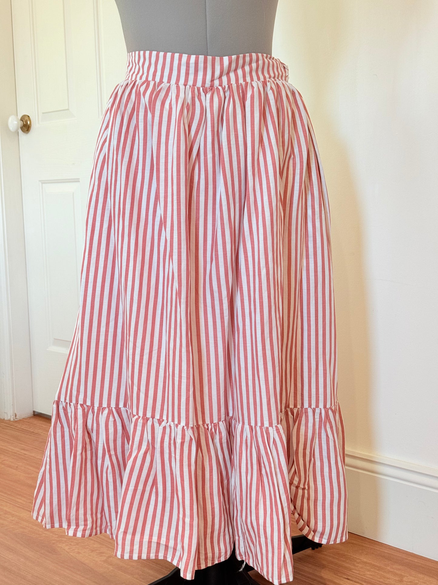 Ruffle skirt - Brown Stripes Cotton