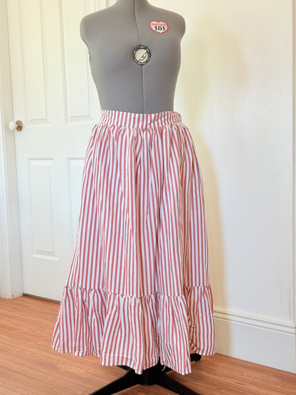 Ruffle skirt - Brown Stripes Cotton