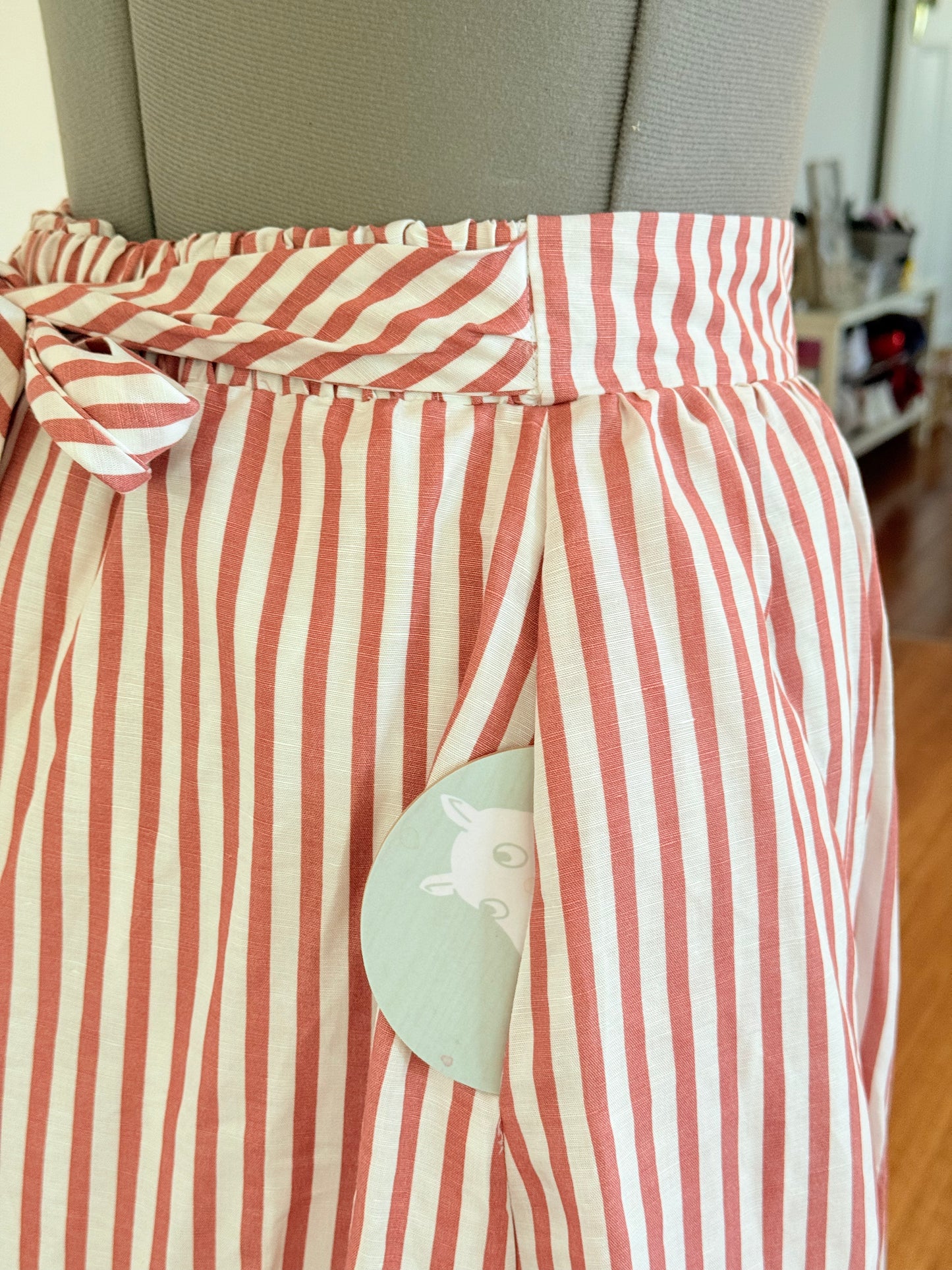 Ruffle skirt - Brown Stripes Cotton