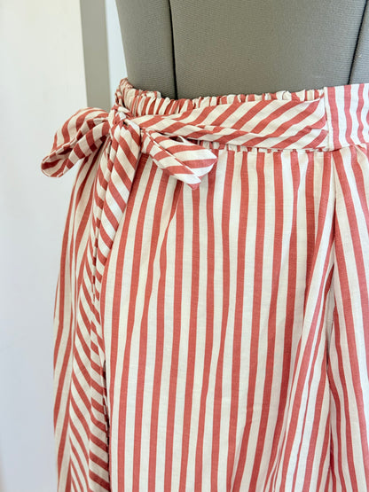 Ruffle skirt - Brown Stripes Cotton