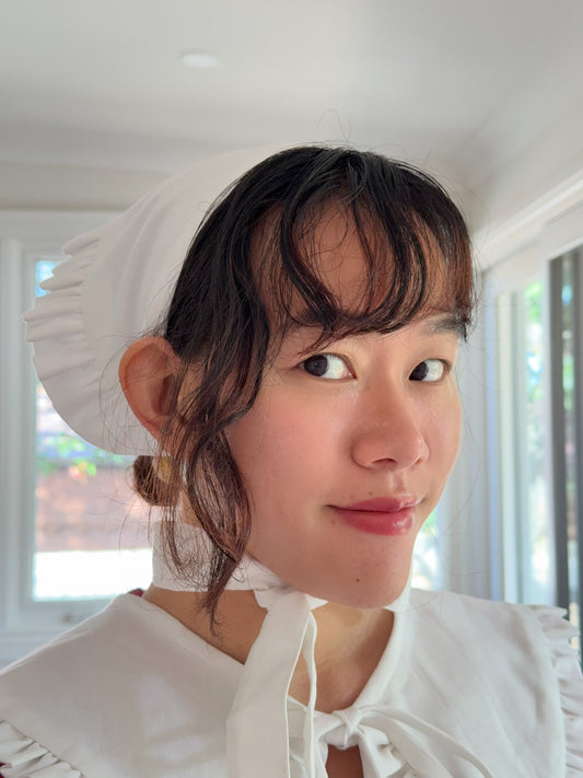 Babushka Scarf - White Linen