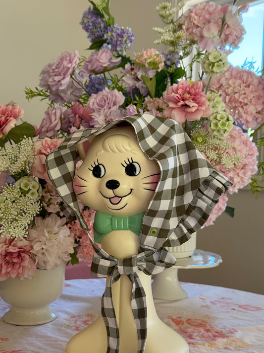 Trinket Scarf - Green Gingham Cotton x Poly