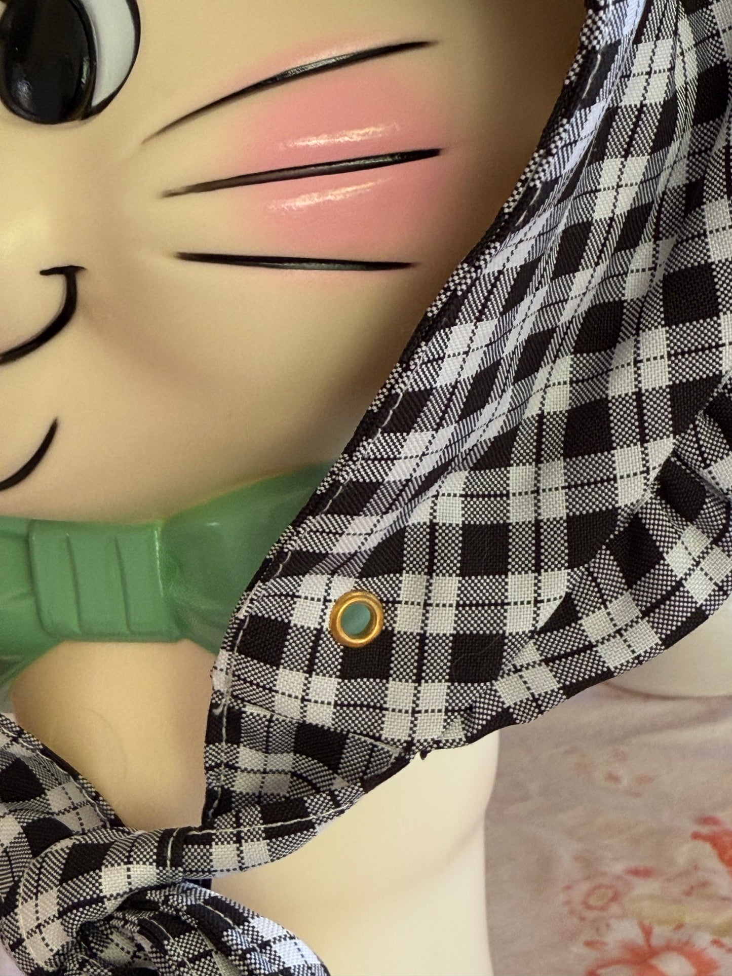 Trinket Scarf - Black Gingham Cotton x Poly