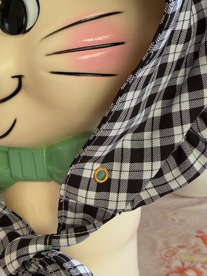 Trinket Scarf - Black Gingham Cotton x Poly